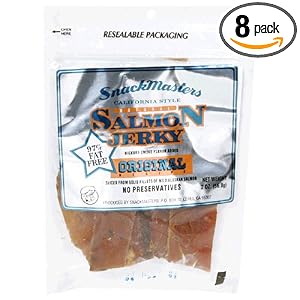 SnackMasters Salmon Jerky Original, 2-Ounce Packages (Pack of 8)