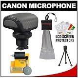 Canon SM-V1 5.1 Channel Surround Microphone with Mini Spudz + LCD Screen Protectors + Lens Cleaning Kit for Canon VIXIA HF G10, HF M30, HF M300, HF M31, HF M40, HF M41, HF M400, HF S20, HF S200, HF S21 & HF S30 Camcorders