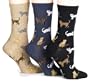 Hot Sox Cats Trouser Sock, Black, Denim, Hemp, 3-Pack
