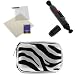 GTMax Silver Zebra Universal Camera Eva Case + Camera LCD Lens Pen Pocket Cleaning Brush + Universal LCD Screen Protector for Samsung ST200 DV300F ST76 PL100 PL120 PL170 PL210 WB210 WB700 SH100 ST65 ST90 ST700 ES80 Digital Cameras