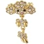 Gold Rhinestone Little Girl Brooches And Pins
