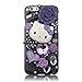 iPhone 6 Bling Case, FiveLimit(TM) For Apple iPhone 6 [4.7] 3D Handmade Luxury Rhinestone Crystal Pearl Love Purple Hello Kitty Fairy Tale Flower Diamond Case Cover (Package includes: 1 X Screen Protector) (Purple Fairy Kitty)