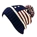 The Hat Depot 900FLAGRDNV AMERICAN FLAG KNIT BEANIE WITH POM POM-1COLOR