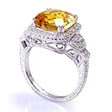 3.91 Carat 14KWG Citrine Filigree Ring