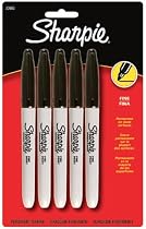 Sharpie Permanent Marker Fine Tip 5 Pack