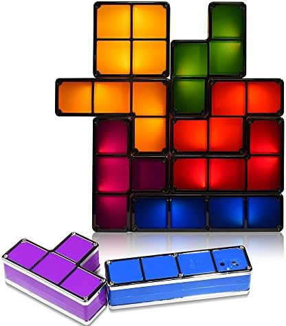 DIY Tetris Puzzle Desk Lamp,Multi Shape LED Constructable Block Table Decorative Stackable Night Light Home Decorative Light