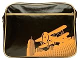 Cevan Metro Vintage Biplane Premium Diaper Bag Coated Canvas, Brown