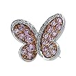 14K White Gold Pink Sapphire and Diamond Butterfly Brooch