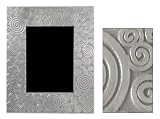 Aluminum picture frame, 'Spirals' (4x6)