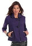 Cropped Houndstooth Blazer