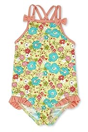 Square Neck Bow Detailed Floral Swimsuit