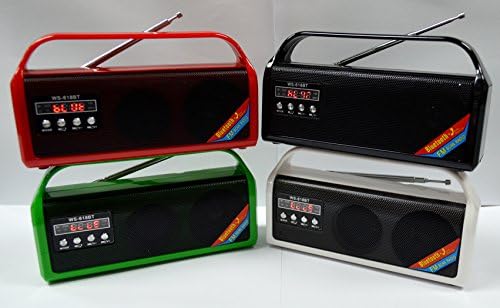 Portable Radio Shape Rechargeable Bluetooth Mini Speaker With Build In Mic, Stream Bluetooth Music, MP3 Music, FM Radio and TF Card Support (WHITE)