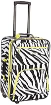 Rockland Luggage 2 Piece Printed Luggage Set, Lime Zebra, Medium
