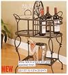 Wine rack in black and gold speckled finish.