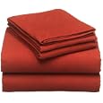 Pinzon 160-Gram Solid Flannel Full Sheet Set, Brick