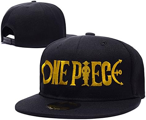 One Piece Logo Adjustable Snapback Caps Embroidery Hats - Black/Gold