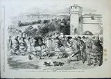 HOLIDAY MAKERS YORKSHIRE COAST STARTIN TO RAIN 1856