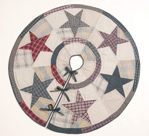 Stars of America Quilted Christmas Tree Skirt