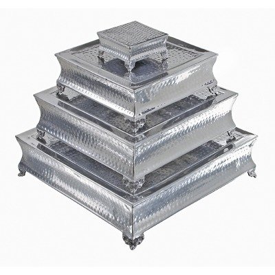 Square Wedding and Party Aluminum Cake Stand Set Square Wedding and Party Aluminum Cake Stand Set