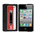 Cbus Wireless brand Black/Red Silicone Cassette Tape Case / Skin / Cover for Apple iPhone 4S / iPhone 4