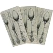Antique Cutlery Napkins Guest Towels or buffet napkins 12 count per pack