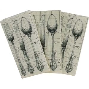 Antique Cutlery Napkins Guest Towels or buffet napkins 12 count per pack