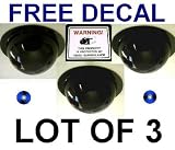 Fake Dome Camera Indoor/Outdoor Dummy Decoy w/ Security Sticker (3 Pack)