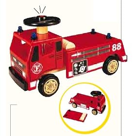 Pintoy Wooden Ride On Fire Engine