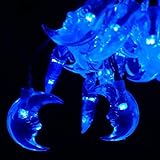 MYJP ソーラーストリングライト 月なデザイン 全長6M 30LED イルミネーションライト 防水 屋外 お庭やクリスマス飾りなど用(ブルー)