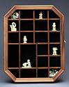Knack Knack Walnut Wood Wall Mount Display Case Cabinet