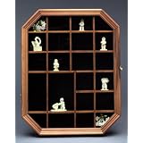 Knack Knack Walnut Wood Wall Mount Display Case Cabinet