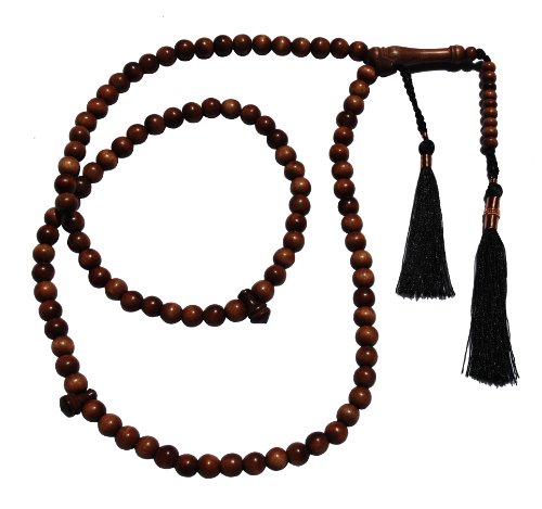 Small Shiny Dense Iron Wood Tesbih (Stigi) - Islamic Prayer Beads - 6mm Beads with Copper on Tassels