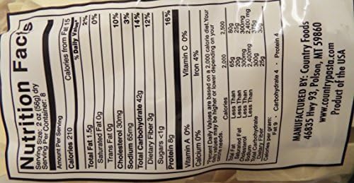 Country Pasta Homemade Style Wide Egg Pasta- 1 Bag 16oz.
