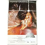Star Wars Movie Poster Signed by Carrie Fisher and Dave Prowse