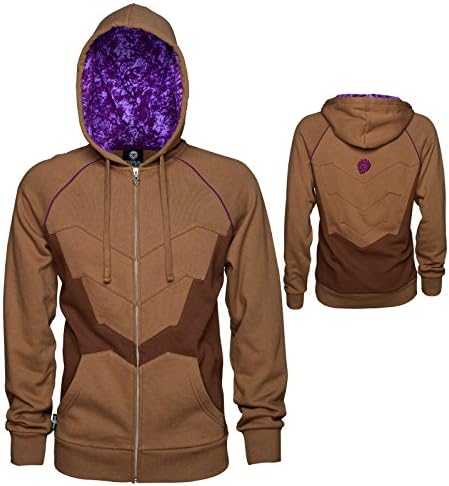JINX StarCraft II Zerg Carapace Premium Zip-Up Hoodie (Brown, X-Large)