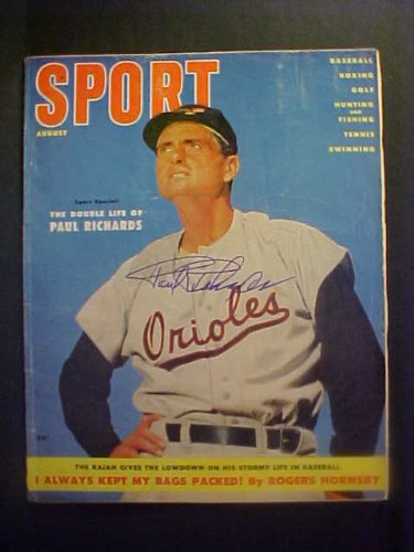 Paul Richards Baltimore Orioles Autographed August 1955 Sport Magazine