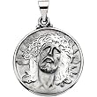 14K White Gold Face of Jesus (Ecce Homo) Medal - 23.25x23.50mm