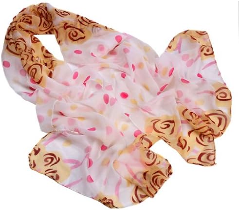 niceeshop(TM) Fashion Women Polka Dots Rose Print Chiffon Shawl Scarf