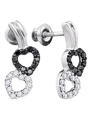 0.36CT-DIA BLACK DIAMOND HEART EARRING