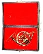 3.75" Brass French Horn Musical Instrument Christmas Ornament