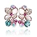 FAIRY COUPLE Women Jewelry Mulit-color Use Cubic Zirconia Crystal Flower Studs Earring E38