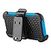 S5 Case, AMCHOICE(TM) 3IN1 TPU&PC Shockproof Amy-grade Protective Belt Clip Stand Case for Samsung Galaxy S5 [360 Degree Rotating Ring Bracket] [Free Stylus,Screen Protector,Cleaning Cloth](Blue)