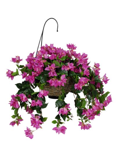 Artificial Orchid/Pink Bougainvillea Hanging Basket