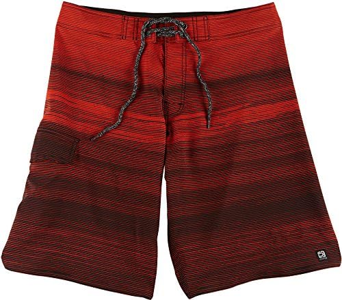Distortion Mens Multi Stripe Boardshorts 38W Orange