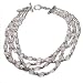 Choker Necklace for Women In Sterling Silver and Rosequartz Gemstone Indian Style 16 inches (snklc086)