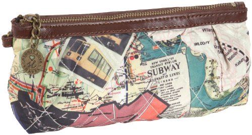 Sydney Love Quilted Subway Print Wristlet
