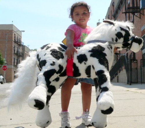 51EI0OzHXbL GIANT 36 STUFFED PONY HORSE   BIG BEAUTIFUL STUFFED ANIMAL PLUSH TOY   3 FEET TALL and 3 FEET WIDE   COLOR: BLACK & WHITE SPOT   AMERICAN MADE IN THE USA AMERICA
