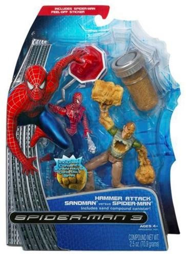 Childrens Toyshop  Toys : Spiderman 3 - Hammer Attack Sandman V Spider-Man with Sand Mold