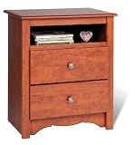 Monterey Tall Cherry 2-Drawer Night Stand - Prepac CDC-2428