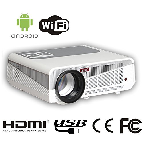 Smart Wifi Android Projector 1080p 3000 Lumen LED LCD Multimedia Projector with 2 HDMI Ports